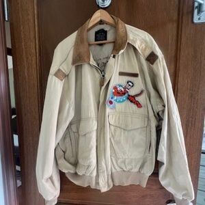 Vintage Avirex Bomber Jacket  - Type A-2 Leather Collar USA Army China Doll
